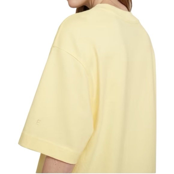 EVERLANE Premium Weight Relaxed Fit Tee Yellow Oversized Short Sleeve T-Shirt M - Picture 9 of 10